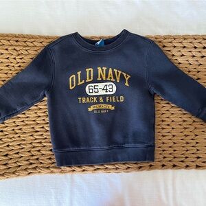 Old Navy Dark Blue Sweatshirt with Yellow Print